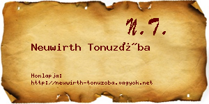 Neuwirth Tonuzóba névjegykártya